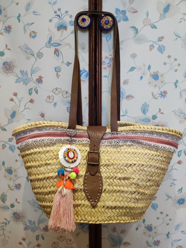 Capazo mimbre boho chic