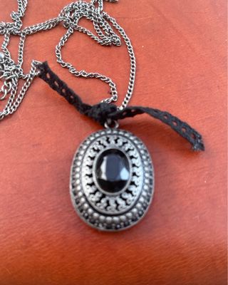 Colgante camafeo negro plata