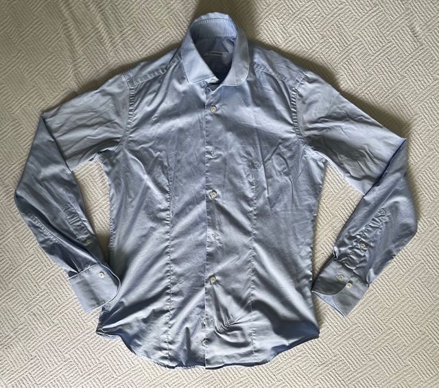 Camicia Uomo Blu - Collo Francese