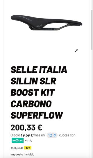 Sillín Selle Italia SLR Boost Superflow Carbono