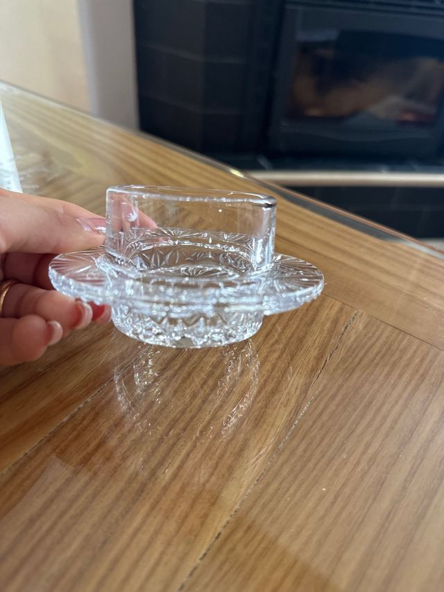 Portacandele in vetro trasparente