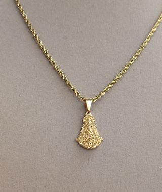 Cordón rizado y Virgen del Rocío acero inoxidable 