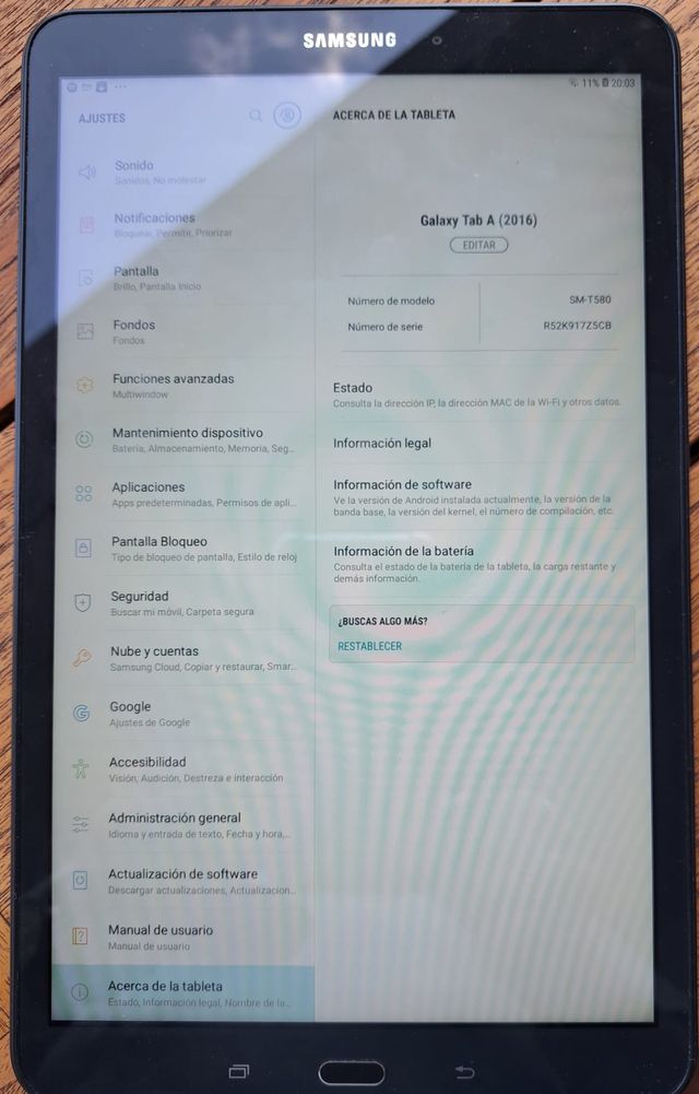 SAMSUNG GALAXY TAB A6 T580 WIFI 10.1.32 GB, 2 GB RAM