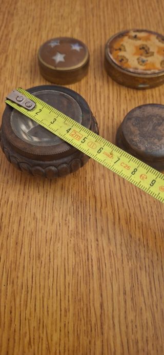 6 scatoline vintage metallo 2 sono portacipria