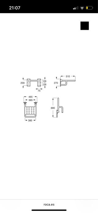 Roca - Silla Ducha Abatible Metal