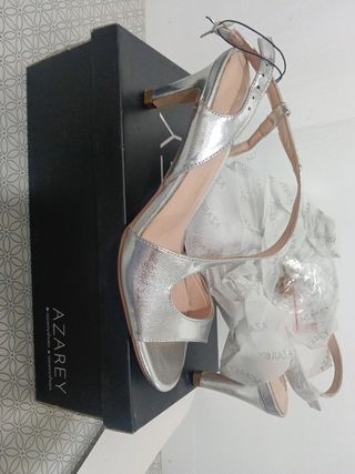 Zapatos AZAREY plata fiesta