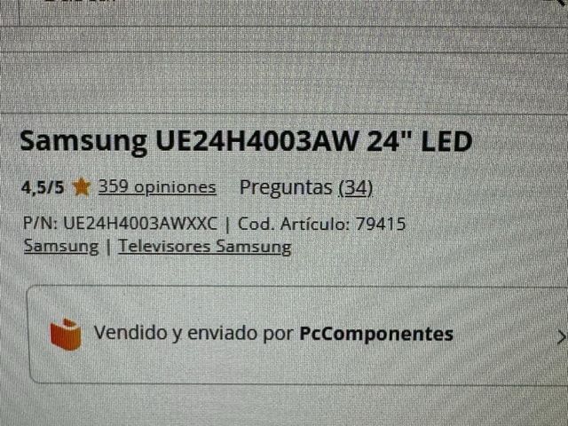 TV Samsung 24" Negra