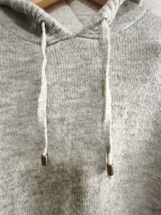 Vestido jersey gris capucha