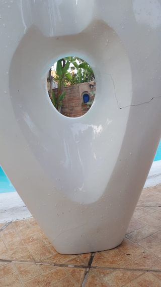 Macetero escultura blanco