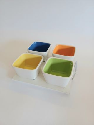 Antipastiera in legno e ceramica
