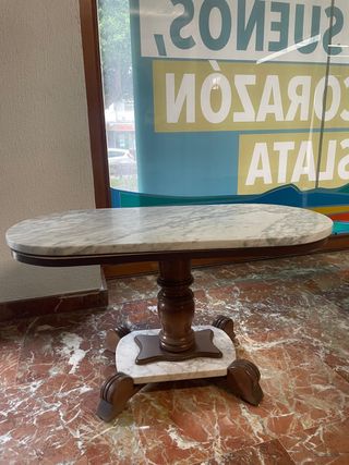 Mesa mármol-madera auxiliar