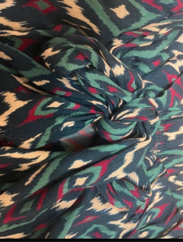 Falda estampada turquesa