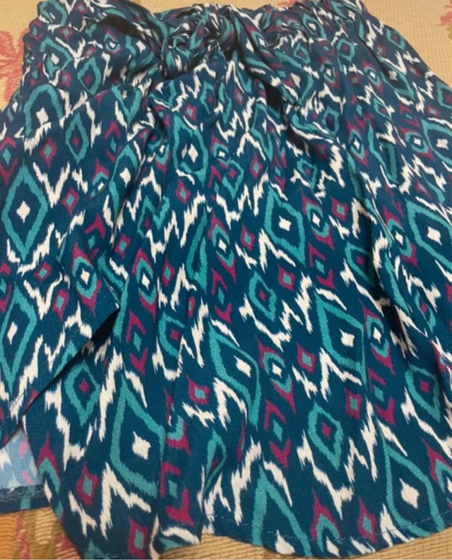 Falda estampada turquesa