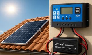 Kit Solar 12v placa, cables, inversor, controlador