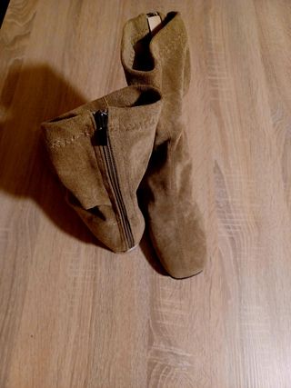 Botines ante beige - Marrón