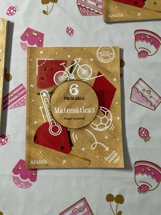 Pack de tres libros de matemáticas, 6 de primaria