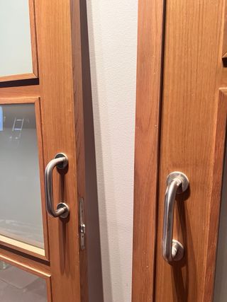 Puertas correderas madera cristal