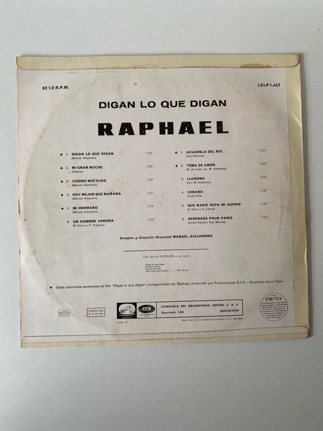 Raphael - Digan lo que digan LP