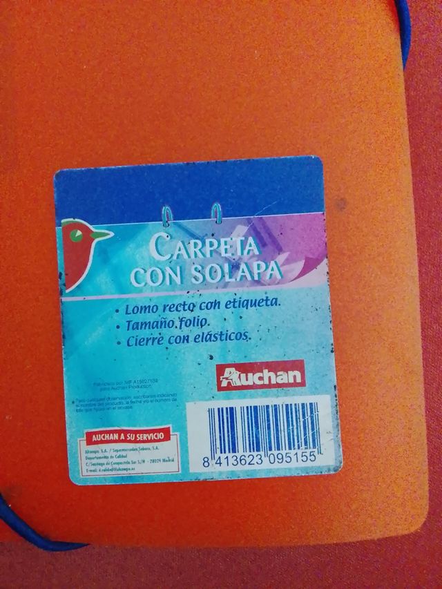 Carpeta escolar naranja