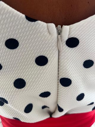 Vestido lunares blanco y azul