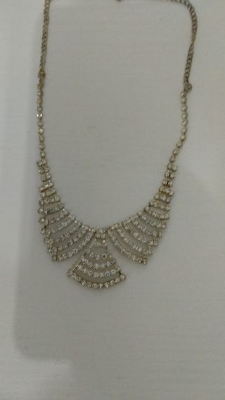 Collana strass argento