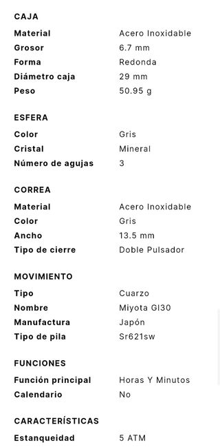 Reloj Lotus Mujer Gris Plata, NUEVO!
