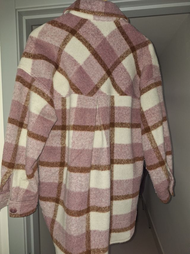 Sobrecamisa cuadros rosa-marrón