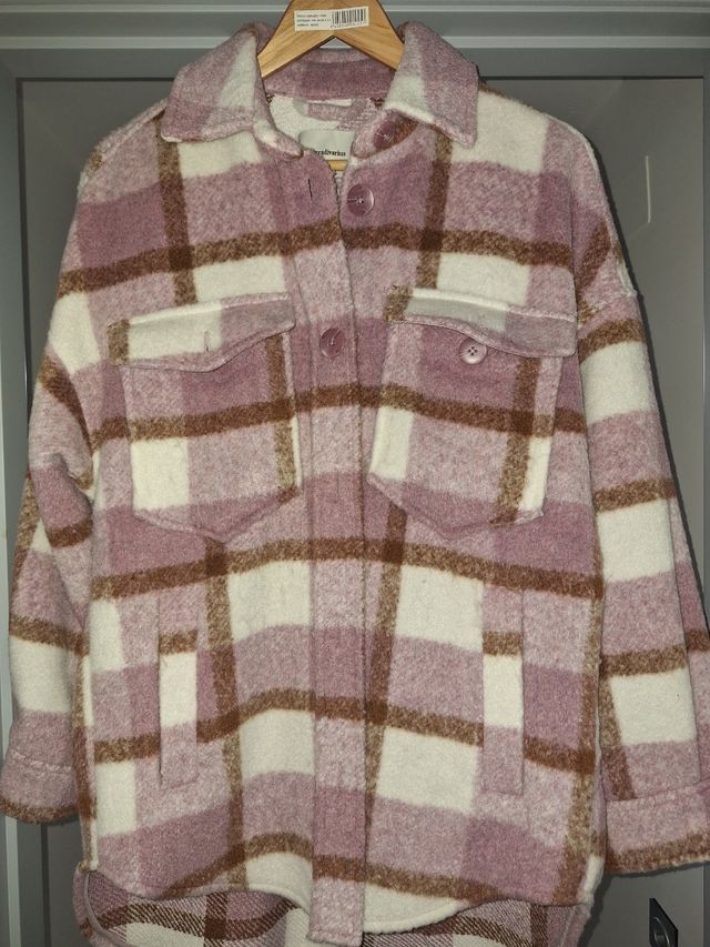 Sobrecamisa cuadros rosa-marrón