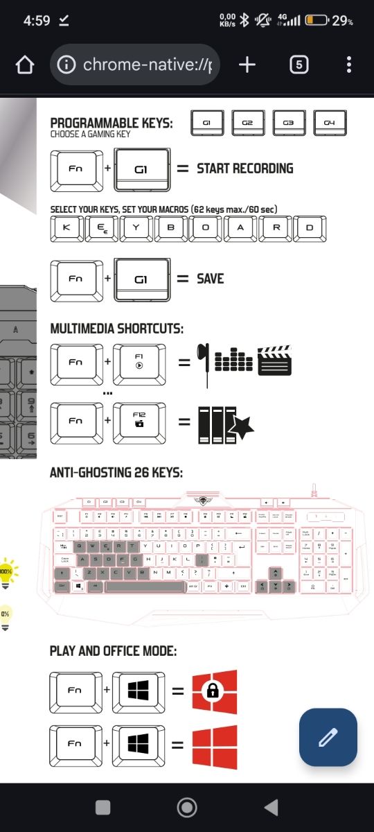 Teclado Spirit of Gamer PRO K3 LED.