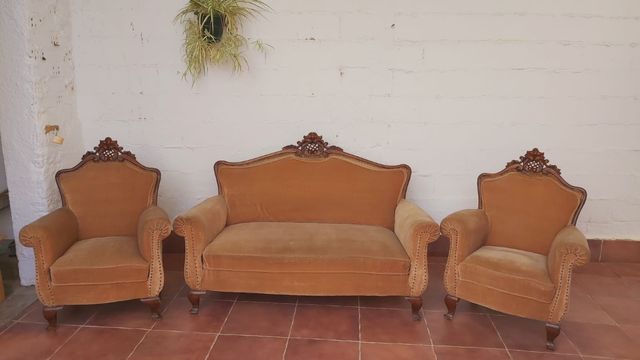 Sofá Luis XV antiguo - 3 piezas