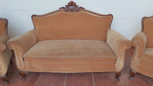 Sofá Luis XV antiguo - 3 piezas