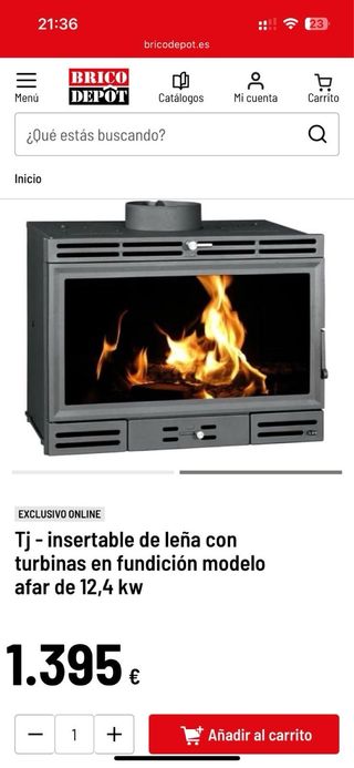 Chimenea leña - Gris metalica