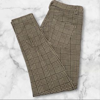 Pantalones cuadros beige-gris
