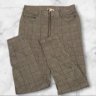 Pantalones cuadros beige-gris