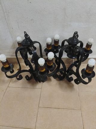 Lamparas rusticas metalicas negras