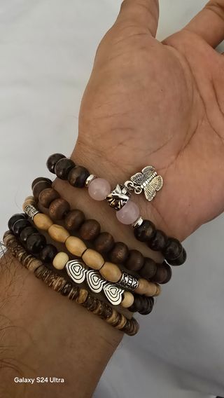 Braccialetti in legno - 5 pezzi