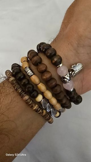 Braccialetti in legno - 5 pezzi