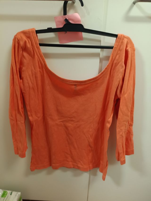 Jersei Naf Naf manga larga naranja