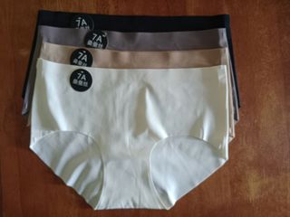 4 Bragas seda mujer - Beige & Negro