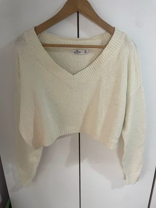 Suéter Hollister blanco XS