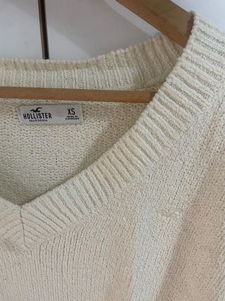Suéter Hollister blanco XS