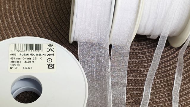 Lote Cinta mousselina blanca