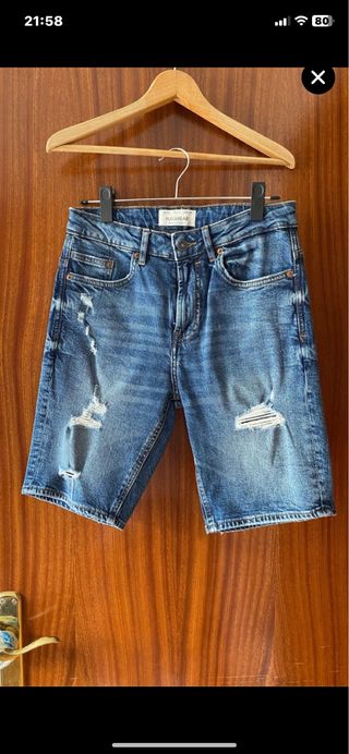 Shorts vaqueros rotos azules
