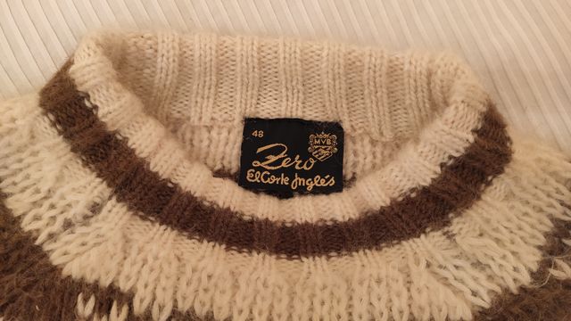 Jersey clásico esquí Zero lana marrón beige