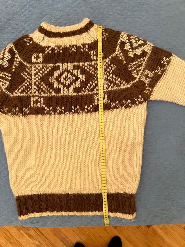 Jersey clásico esquí Zero lana marrón beige