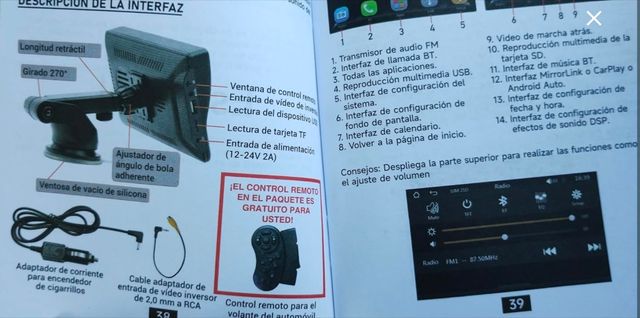 Reproductor AWESAFE 7" CarPlay/Android Auto