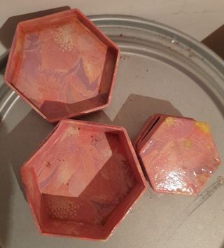 Cajas-joyero hexagonales vintage