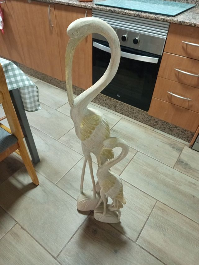 2 Flamencos Decorativos Madera