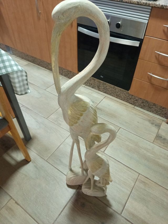 2 Flamencos Decorativos Madera