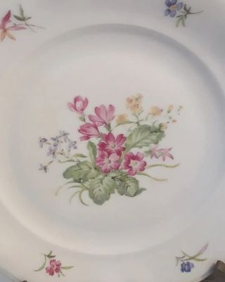 2 Piattini dessert Porcellana Fiori